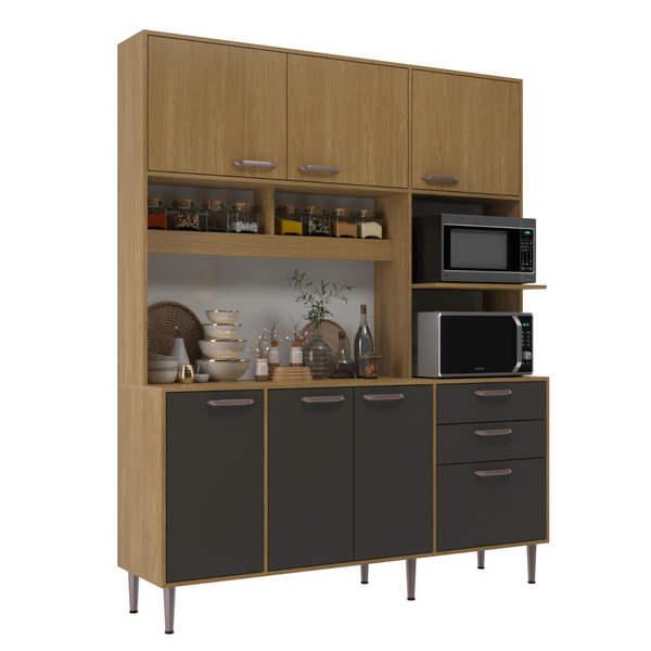 KIT COCINA LUNA 7.2 NOGAL/GRAFITO