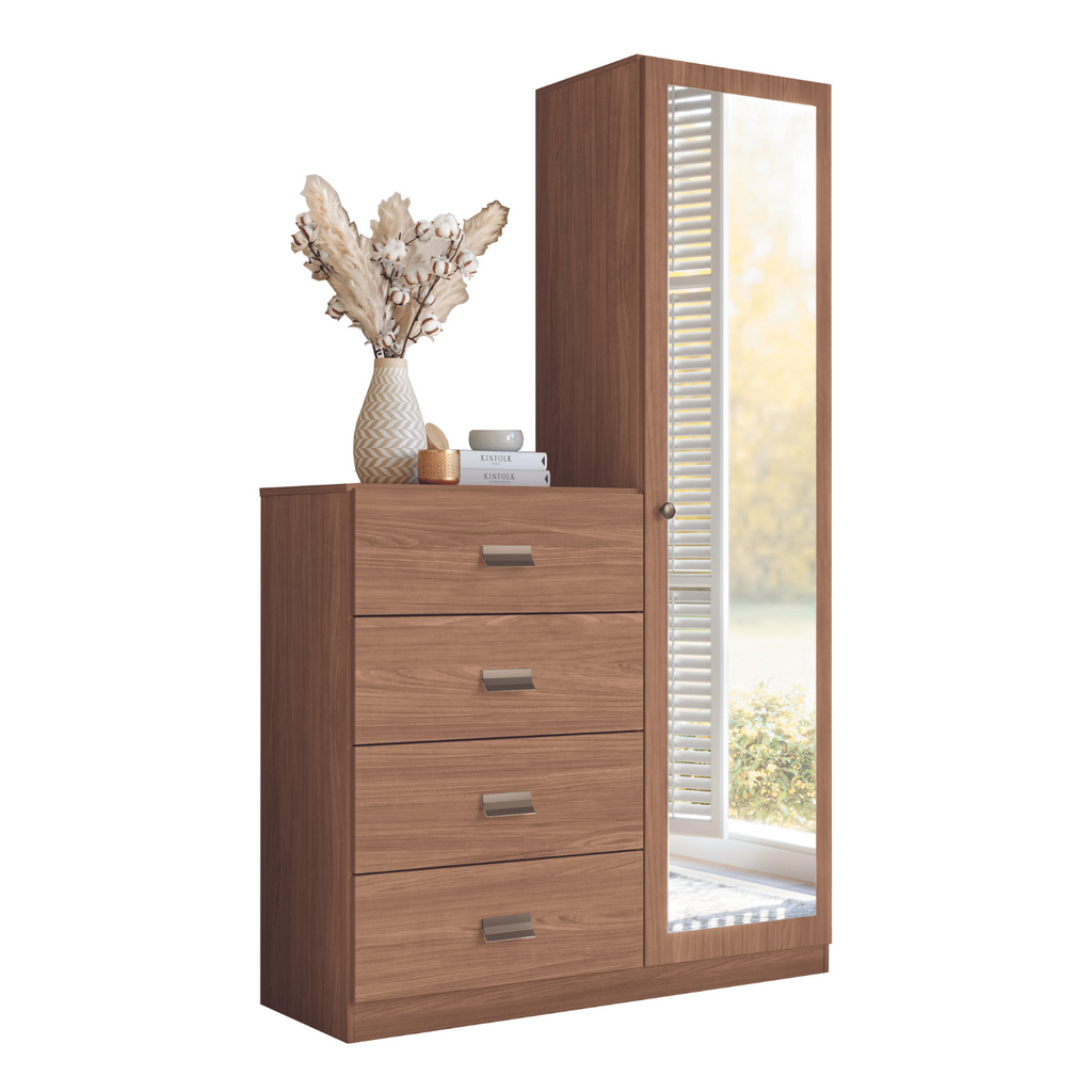 COMODA ESTILO 1.4 CON ESPEJO JATOBA/JATOBA