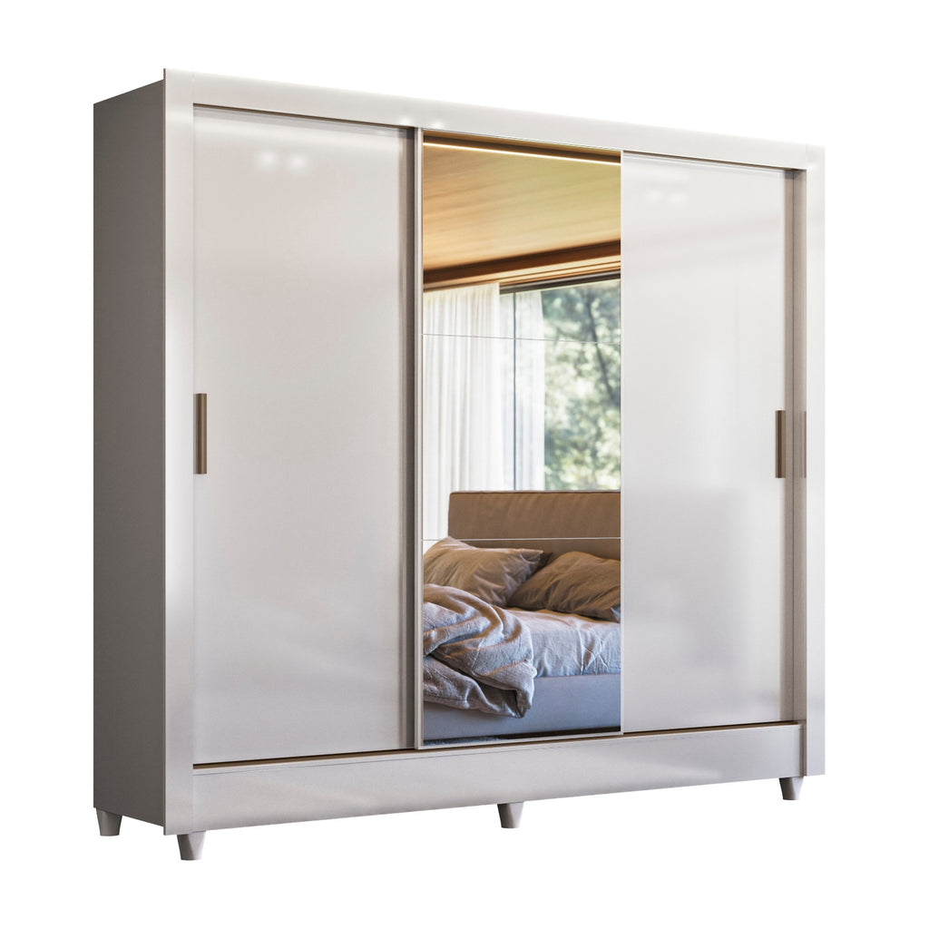 CLOSET FRANCIA 3.2 C/ESPEJO BLANCO/BLANCO