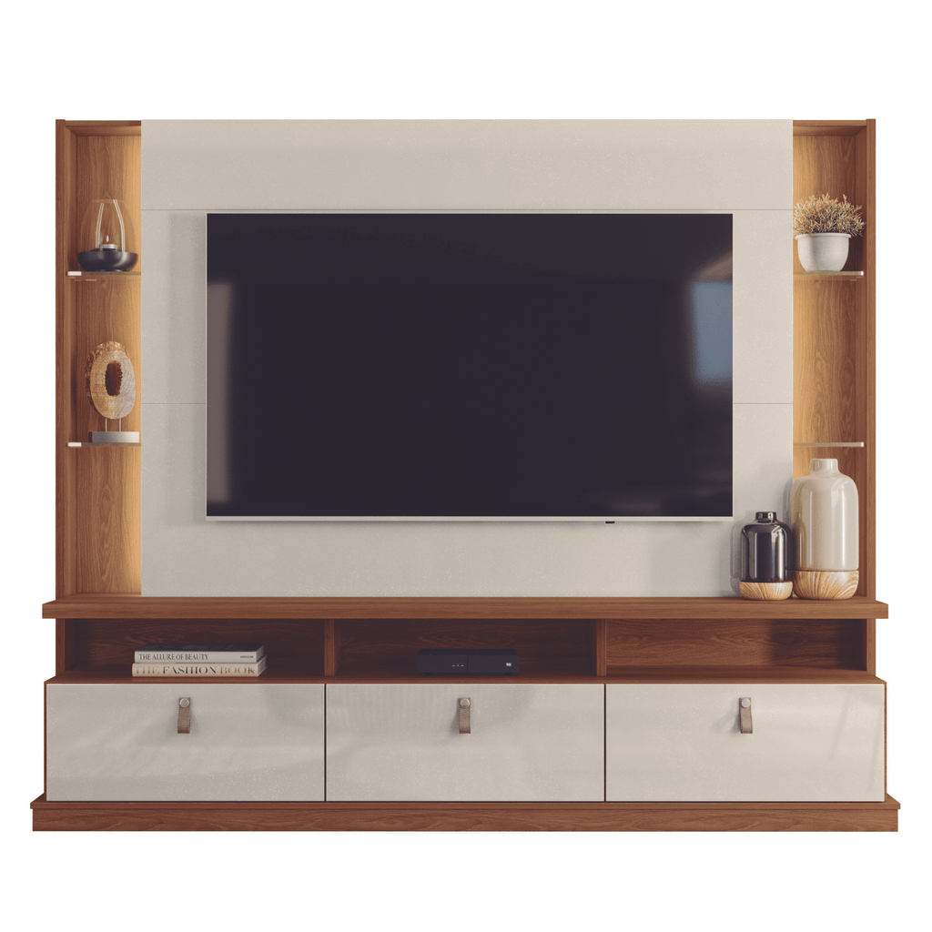 HOME TV 70" BILBAO BLANCO CEDRO OFF WHITE 3 PUERTAS