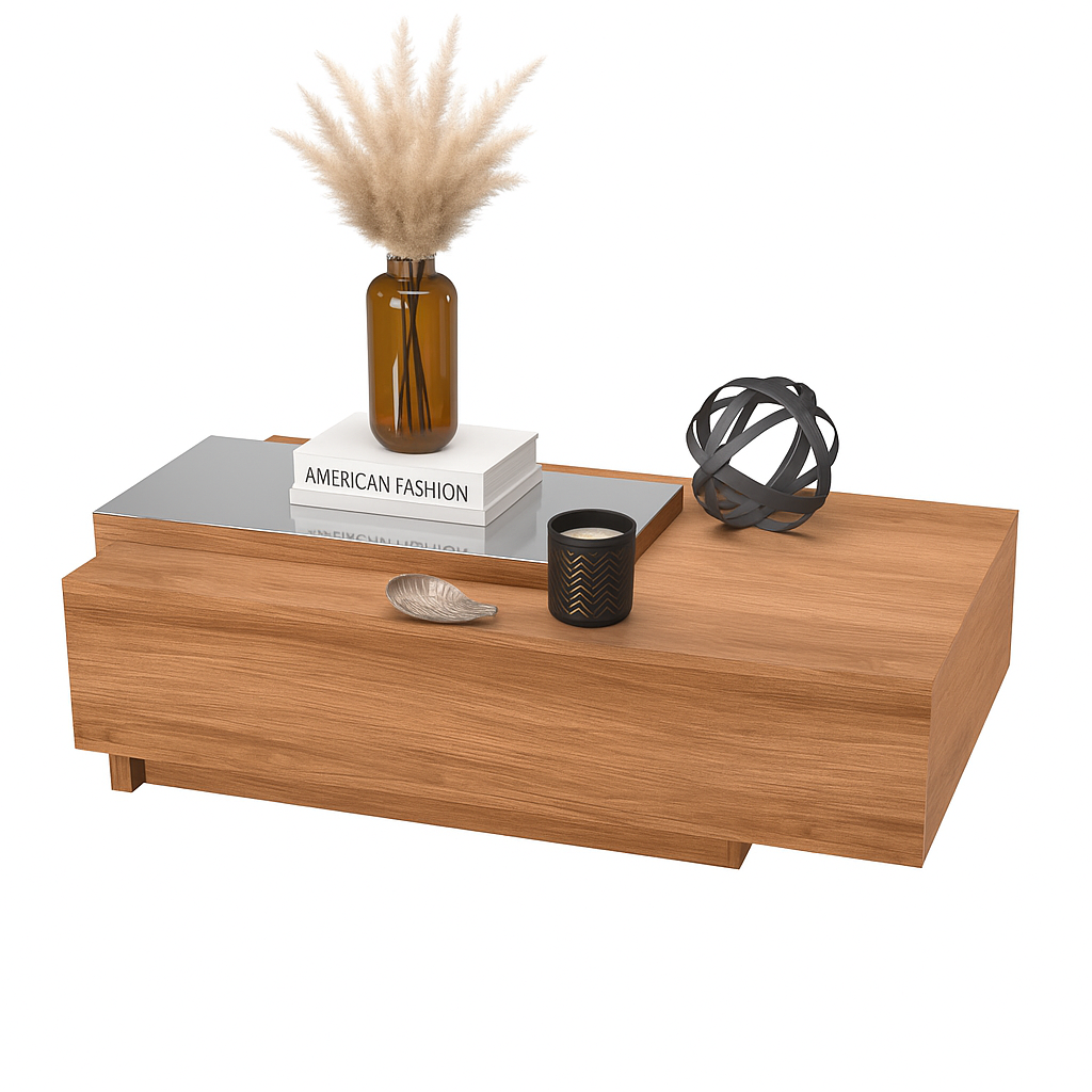 MESA DE CENTRO MILAO C/ESPEJO JEQUITIBA